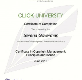 Copyright Training Certificate